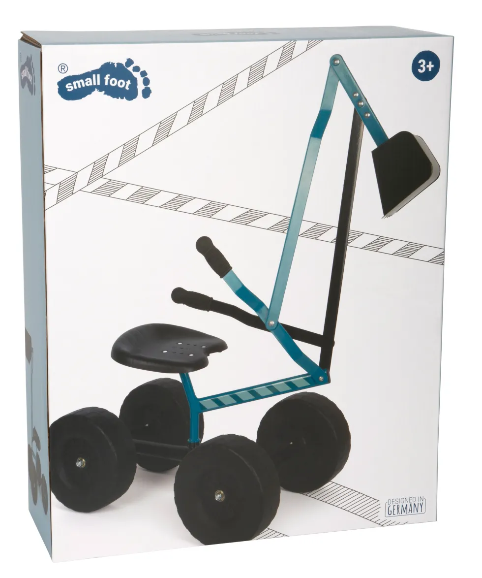 Bagger mit Rädern blau