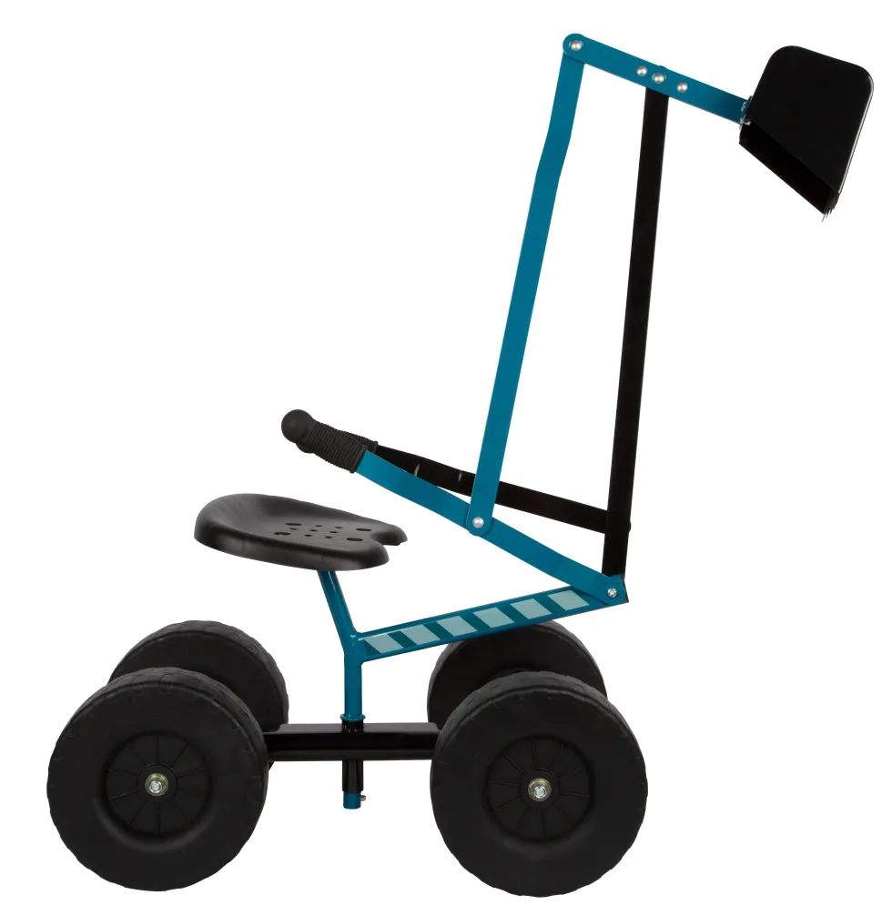 Bagger mit Rädern blau