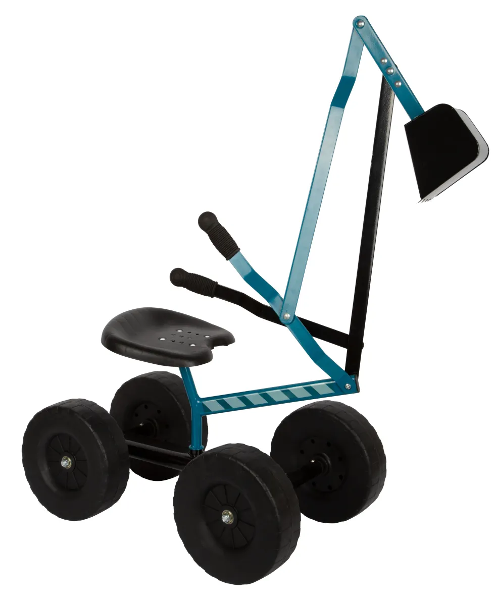 Bagger mit Rädern blau