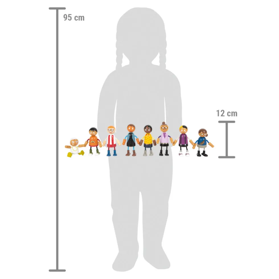 Biegepuppen-Familie mit Baby