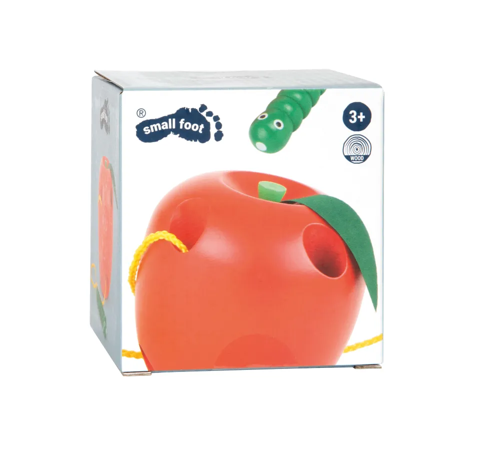 Fädelspiel Apfel und Wurm