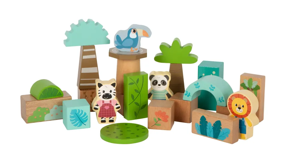 Holzbausteine „Jungle Friends“
