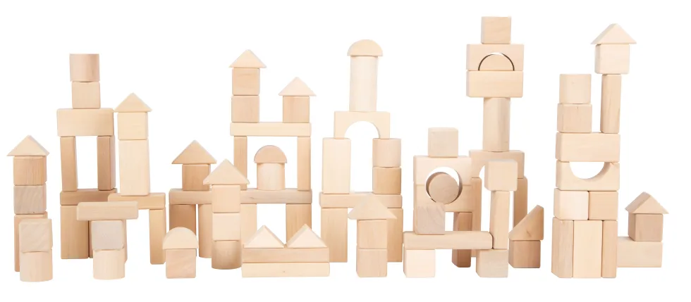 Holzbausteine Natur 100er-Pack im Beutel
