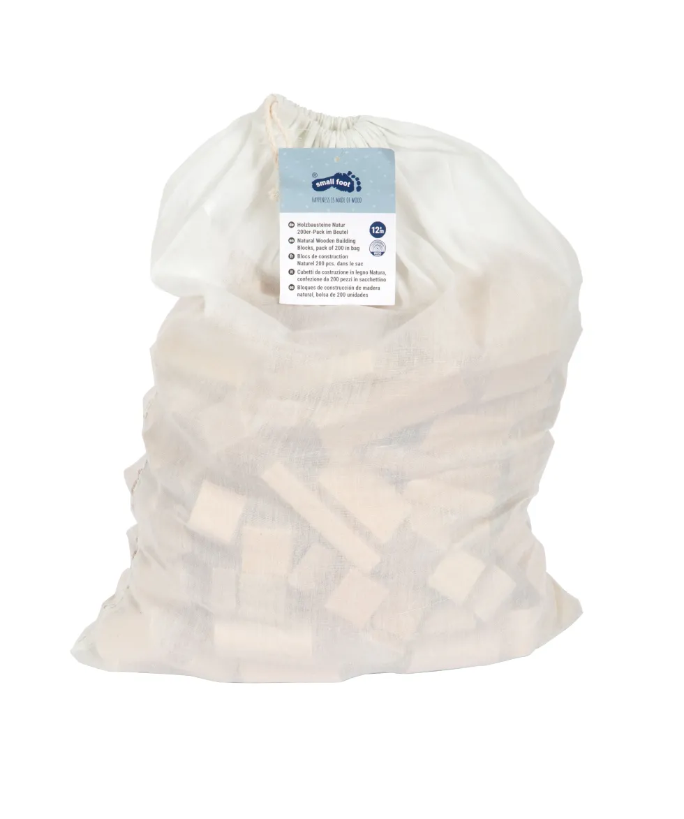 Holzbausteine Natur 200er-Pack im Beutel