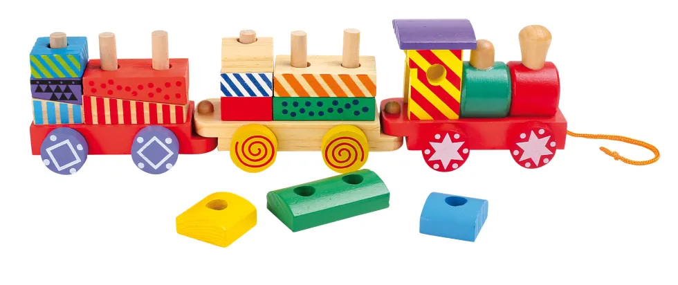 Holzzug Steckspiel Kunterbunt