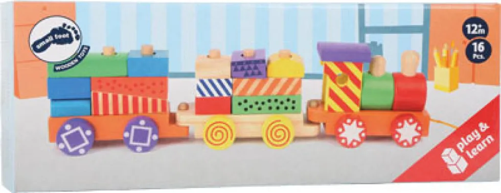Holzzug Steckspiel Kunterbunt