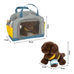 Hund mit Tasche und Pflege-Set