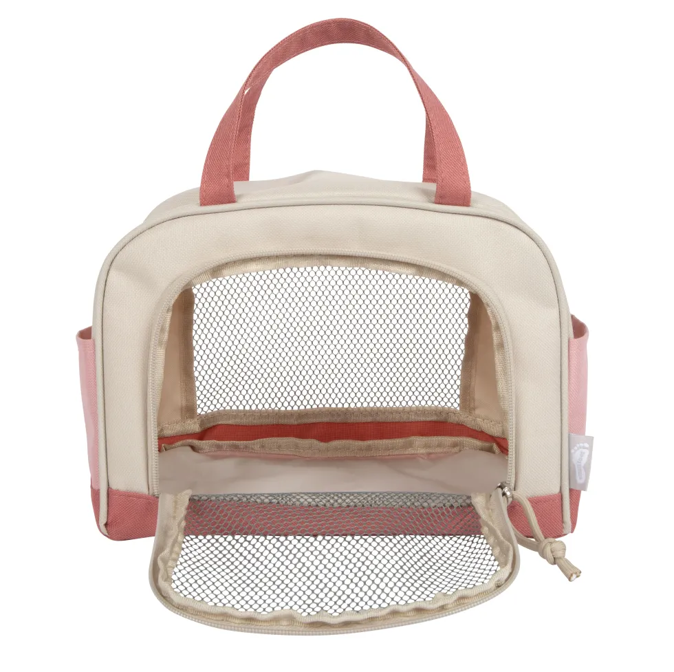 Hund mit Tasche und Pflege-Set rosa