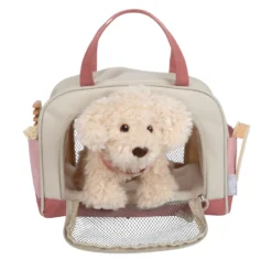 Hund mit Tasche und Pflege-Set rosa