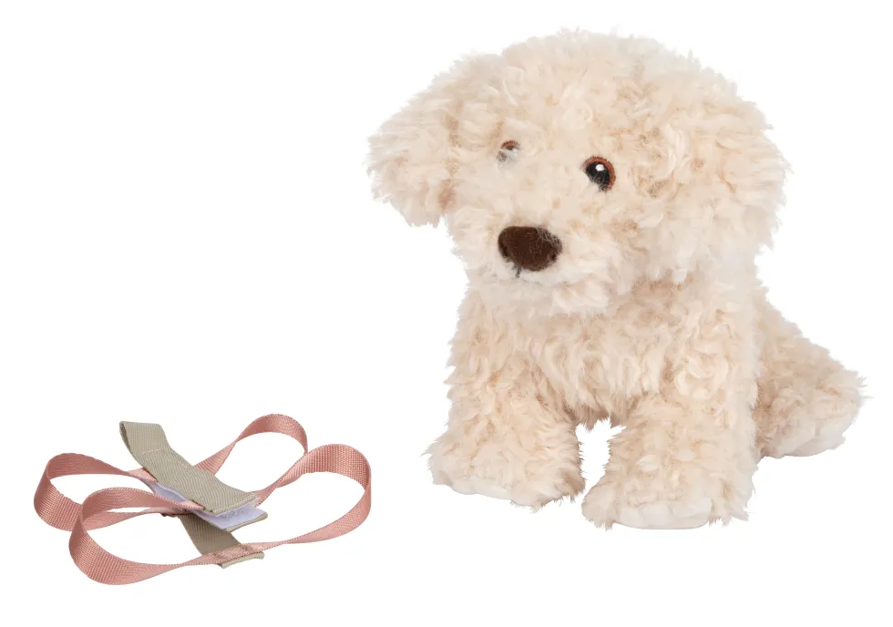 Hund mit Tasche und Pflege-Set rosa