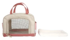 Hund mit Tasche und Pflege-Set rosa
