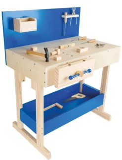 Kinderwerkbank Blau mit Zubehör