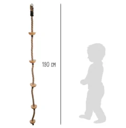 Kletterseil mit Fußtritten aus Holz