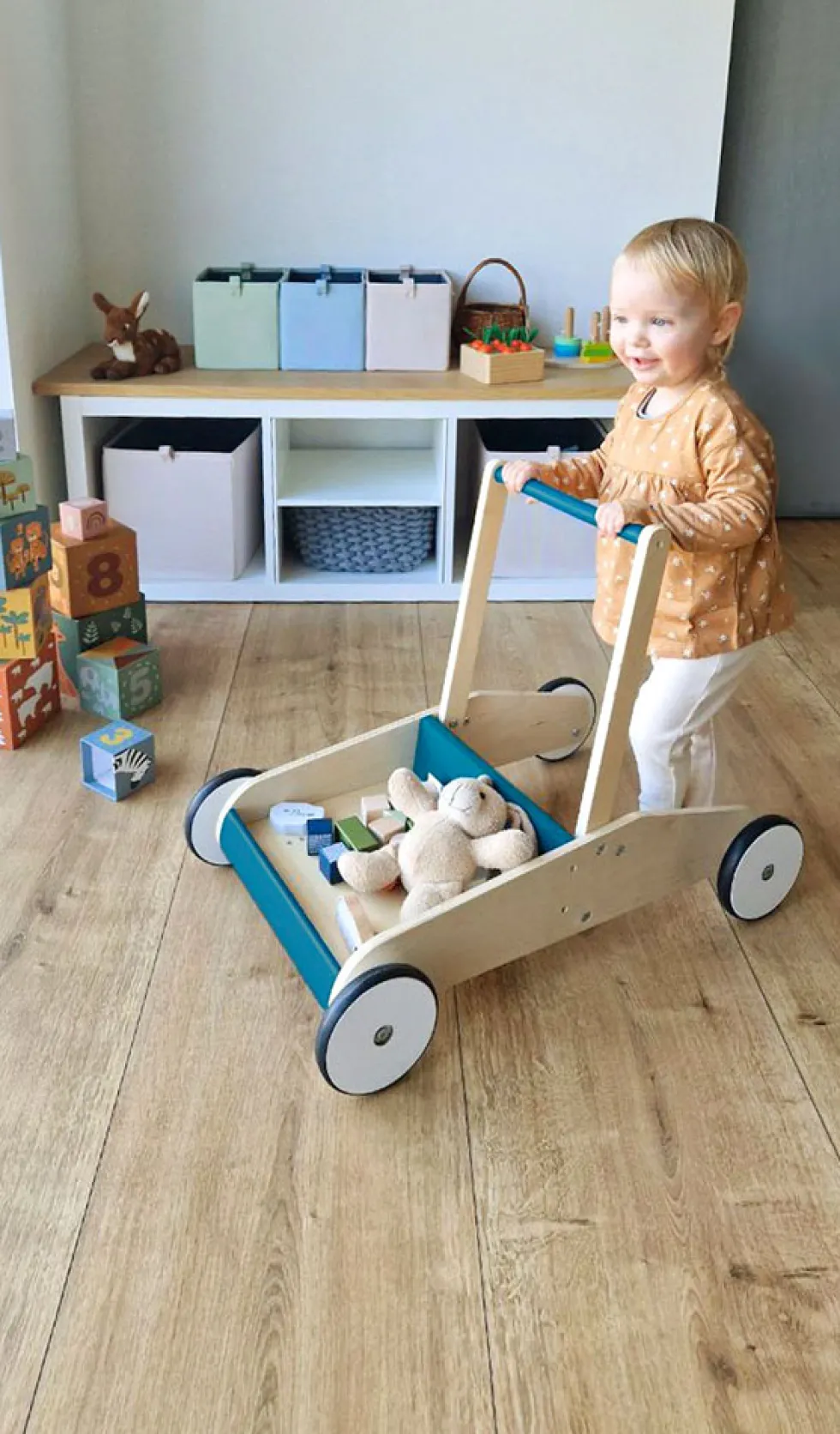 Lauflernwagen Petrolblau