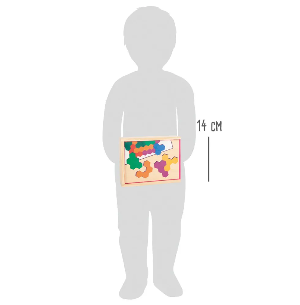 Lernspiel Holzpuzzle Hexagon