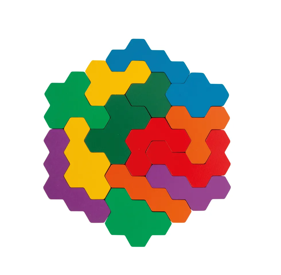 Lernspiel Holzpuzzle Hexagon