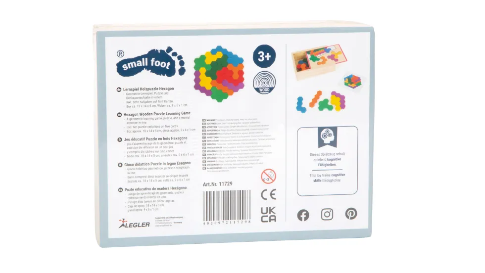 Lernspiel Holzpuzzle Hexagon