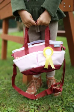 Pferdepflegeset mit Tasche rot