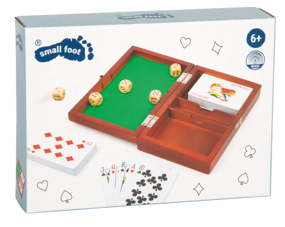 Spielbox Karten und Würfel