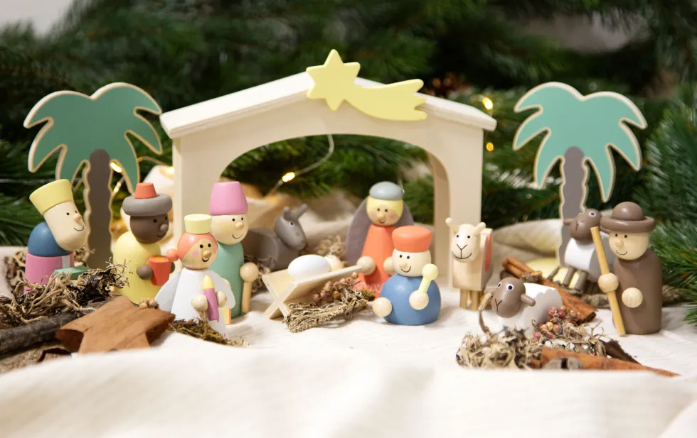 Spielset Holzkrippe Weihnachtsgeschichte