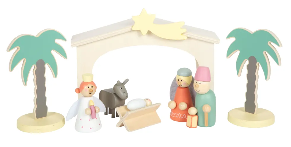 Spielset Holzkrippe Weihnachtsgeschichte
