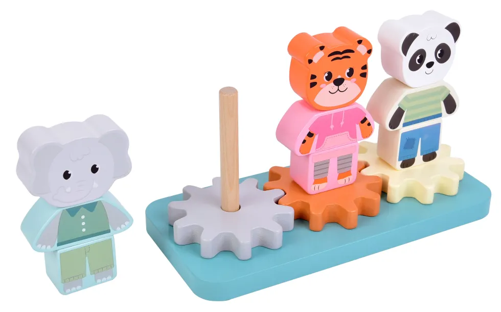 Stapelspiel mit Zahnrad „Jungle Friends“