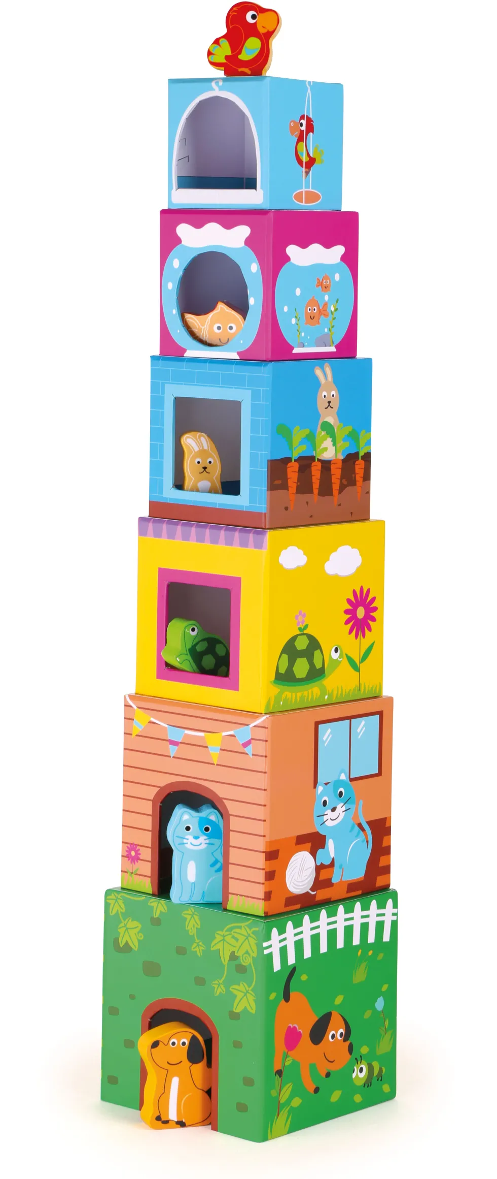 Stapelwürfel mit Figuren Haustiere